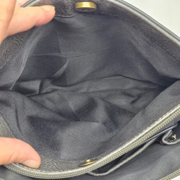 Concept Handbag Shoulder Bag Crossbody Purse Gray Faux Leather Multi Pocket - Picture 7 of 8